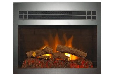 30" Mars Electric Fireplace Insert w/ 4" Wookie Vintage Iron Trim