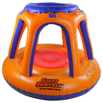 48" Orange and Blue Inflatable Giant Floating Shoot Ball Swimming Pool Game