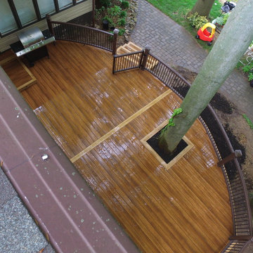 Curved Deck-Composite Rails with Lights