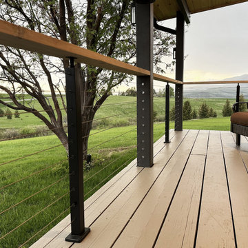 Enchanting Deck Renovations with cable railing for Family Gatherings