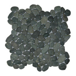 CNK Tile - Charcoal Black Pebble Tile - Mosaic Tile