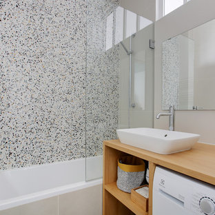 Bäder mit grünen Fliesen und Einbauwaschbecken Ideen, Design & Bilder