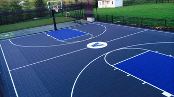 Backyard Basketball Court with attached Turf Field