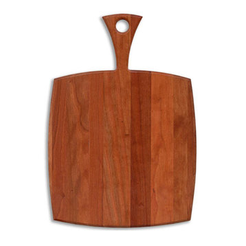 9"x13" Wood Paddle Platter, Solid American Cherry Wood