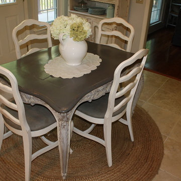 Custom Painted French Country Antique Table