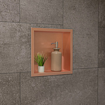 ABNP1212-BC 12" x 12" Brushed Copper PVD Stainless Steel Square Shower Niche