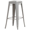 Furniture of America Ridlon Metal 30-Inch Bar Stool in Gray (Set of 2)