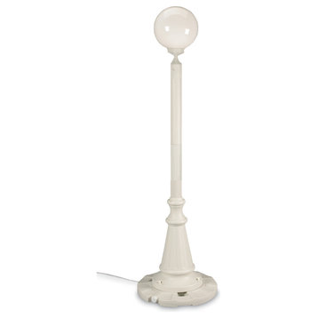 European Single Globe Lantern Patio Lamp, White