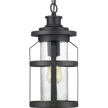 Progress Lighting Haslett 1-Light Hanging Lantern, Seeded/Black, P550031-031