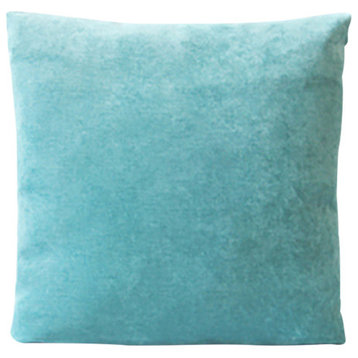 Velvet Pillow, Turquoise, 20" x 20"