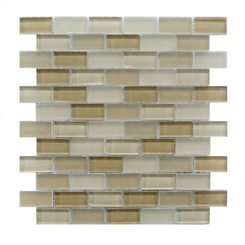 Free Flow 1 in x 2 in Glass Brick Mosaic in Pastis