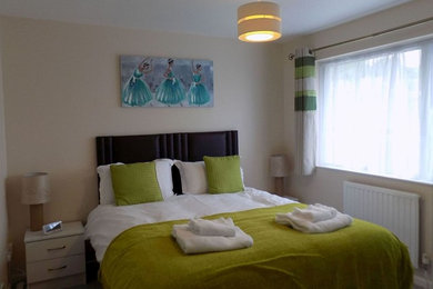 This is an example of a contemporary bedroom in Cornwall.