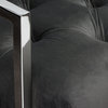 Accent Chair in Dusk Grey Tufted Velvet Fabric, Polished Stainless Steel Frame
