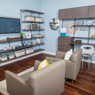 Organized Entertainment Center and Home Office | Organized Living freedomRail