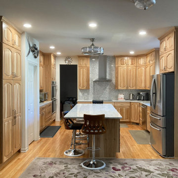 Traditional Kitchen Remodel Done in New Hickory Wood Cabinets