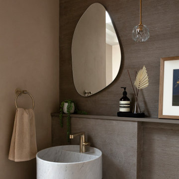 Aurelia Residence | Contemporary Powder Room Design with Vessel Sink