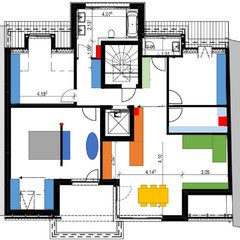 Ideen zum Grundriss Penthouse-Wohnung