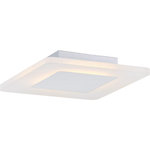 Quoizel - Quoizel PCAW1611W Aglow Flush Mount in White Lustre - With an impressive ten year warranty and integrated LED, the Aglow flush mount features clean lines and a fresh design. The illuminated, square frosted acrylic shade borders the edge of the fixture body that is finished in a White Lustre.