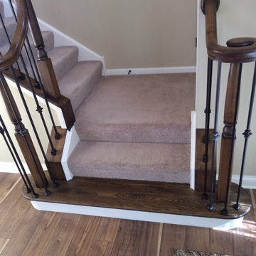Gel Stained wood and Iron Balusters