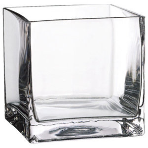 Square Glass Vase 4 Cube Center Piece Additional Vibrant Color