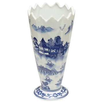 9.5" Blue and White Vase
