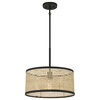 Trade Winds Remy 1-Light Pendant in Natural Cane with Matte Black