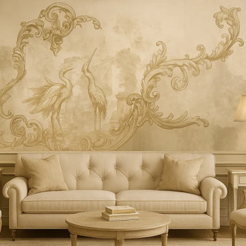 Baroque Flight Custom Large Wallpaper, European Seamless Material