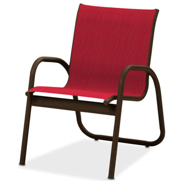 Gardenella Sling Arm Chair, Textured White/Red Fabric, Textured Kona,red