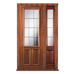 Pre-hung French Side light Door 96 Mahogany French 2/3 Lite Glass - Patio Doors