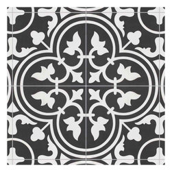 Cemento Arte Slate Encaustic 8 in. x 8 in. Cement Handmade Floor and Wall Tile ( - Wall And Floor Tile