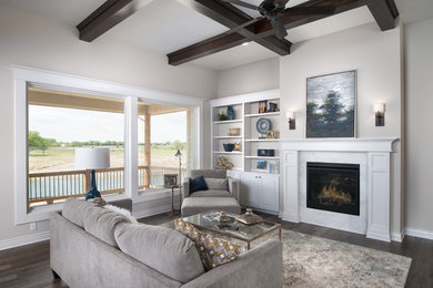 Example of a transitional living room design in Wichita