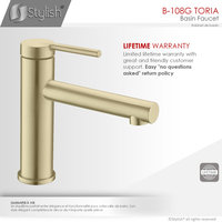 STYLISH Single Handle Modern Bathroom Faucet Basin Sink Faucet, Gold Finish