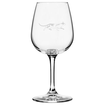 Oriental Shorthair, Running Cat All Purpose 12.75oz. Libbey Wine Glass