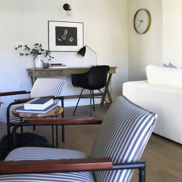 Striped Armchairs in LA Home for Sale