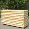 Log Cabin Pedestal Planter Wall, 48"L x 16"W x 28"H