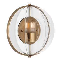 Robert Abbey Latitude Aged Brass Half Round Wall Sconce - Wall Panels