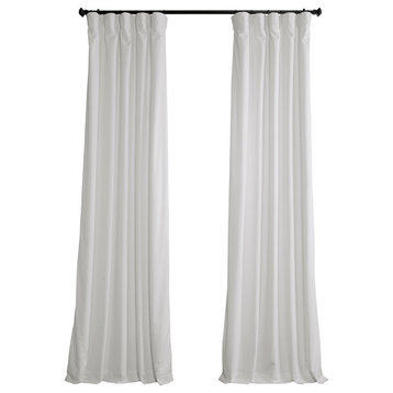 Heritage Plush Velvet Curtain Single Panel, Pillow White, 50"x120"
