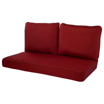 Outdoor Loveseat Cushion, Seat & Back Cushions, Red