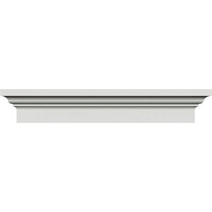 Ekena Millwork CRH07X35BTKF Craftsman Crosshead with Bottom Trim w//Flat Keystone Factory Primed and Ready for Paint 35 Width x 39 Top Width