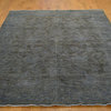 Overdyed Silver Wash Fine Peshawar 6'x9' Hand Knotted Rug 100% Wool
