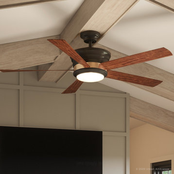 Luxury Contemporary Ceiling Fan, Olde Bronze, UHP9122, Newport Collection