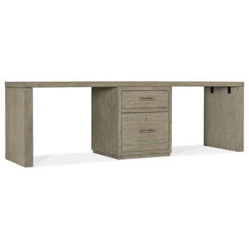 Hooker Furniture 6150-10924 96" Wood Veneer 2 Drawer Writing Desk - Medium Wood