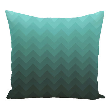 Depth Perception Stripes Print Pillow, Jade, 18"x18"
