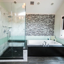 "dark floor" bathroom