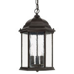 Capital Lighting - Capital Lighting 9836OB Main Street - 3 Light Outdoor Hanging Lantern - Shade Included: TRUE  Room: OutdoorMain Street Three Light Outdoor Hanging Lantern Old Bronze Clear Beveled Glass *UL: Suitable for wet locations*Energy Star Qualified: n/a  *ADA Certified: n/a  *Number of Lights: Lamp: 3-*Wattage:40w Candelabra bulb(s) *Bulb Included:No *Bulb Type:Candelabra *Finish Type:Old Bronze