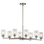 Kichler - Winslow 8-Light Chandelier in Brushed Nickel - The Winslow 14.75" 8 light oval chandelier features a classic look with its Brushed Nickel finish and clear seeded glass. Winslow chandelier is perfect in several aesthetic environments, including traditional and transitional.Complete the look by adding coordinating pieces such as the WInslow Chandelier Brushed Nickel (44031NI, 44030NI, 44029NI), Winslow Wall Sconce Brushed Nickel (45910NI) and Winslow Vanity Light Brushed Nickel (45886NI).