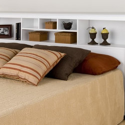 Prepac King Bookcase Headboard in White - Headboards