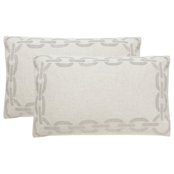 Safavieh Sibine Pillow, Set of 2, Cement, 12"x20"