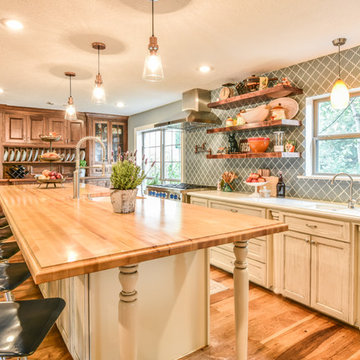 Houston Kitchen Redesign - Transitional Style With Antiques