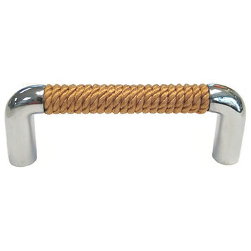 Nautiluxe Nautical Rope Drawer Pull, Natural/Chrome
